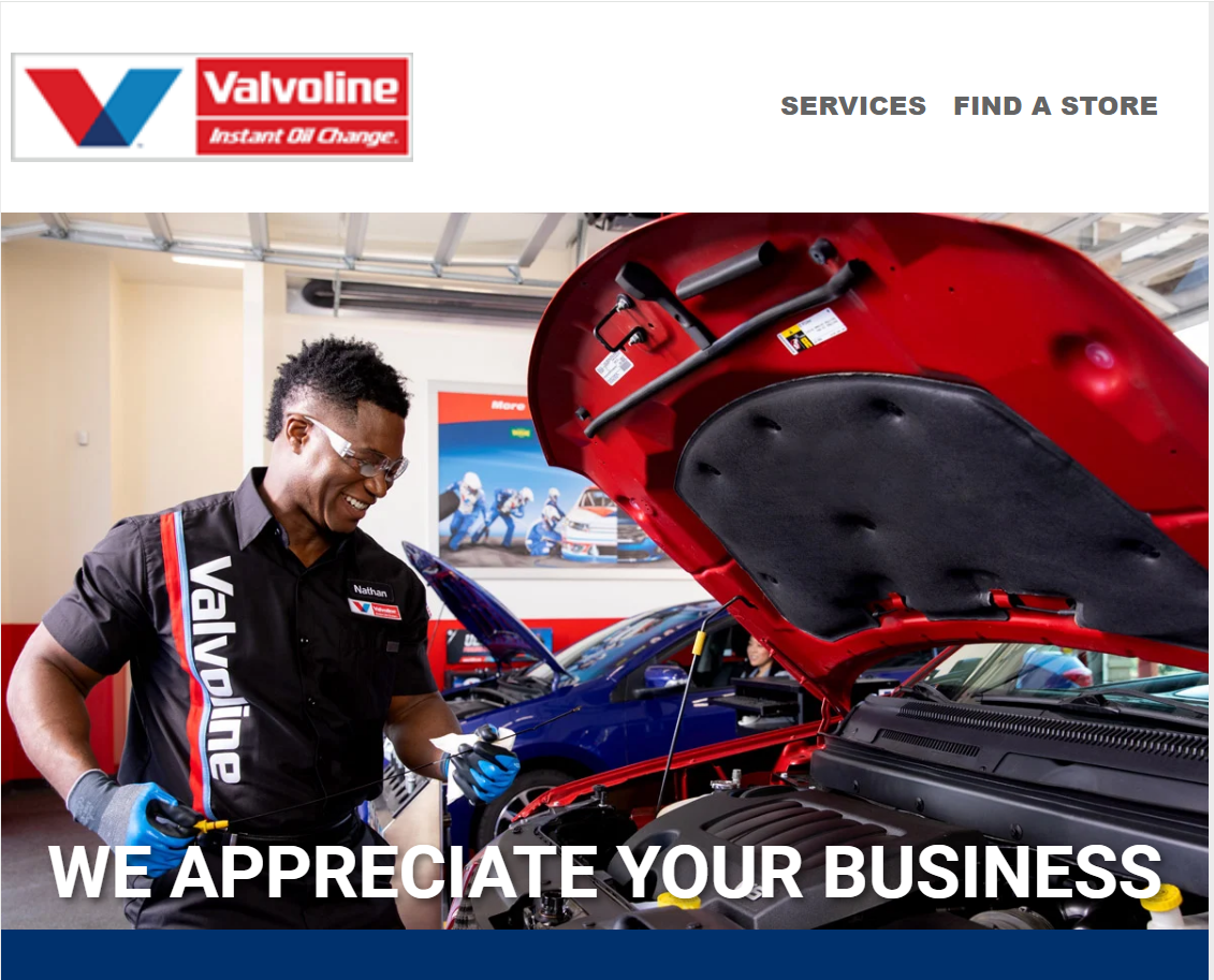 Valvoline Promotional Email Clone Project